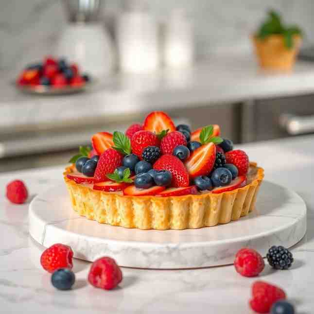 Fresh Fruit Tart Cake - Easy Recipe